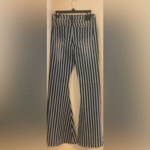 Striped mega bell bottom jeans